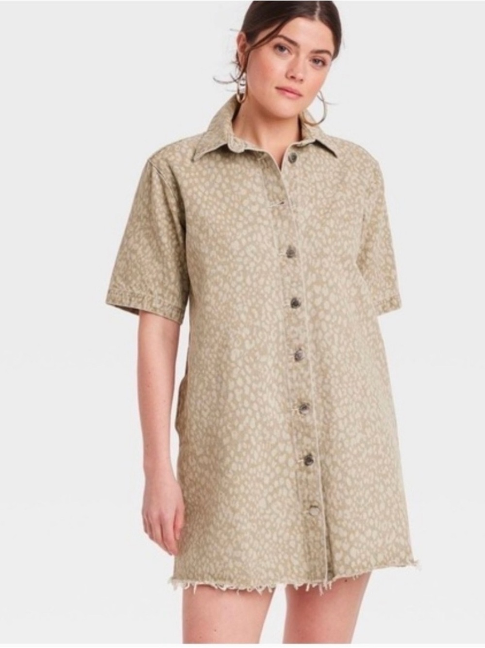 Universal thread animal print button up dress NEW // L